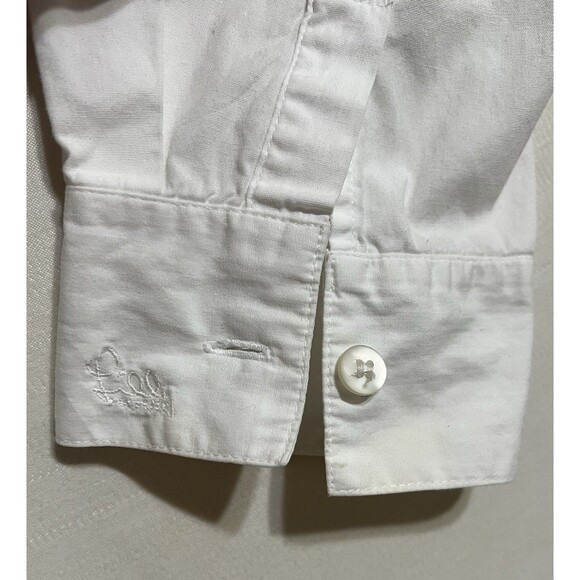 Lilly Pulitzer Womens White Long Sleeve Point Collar Button-Up Shirt Large F - Picture 6 of 7